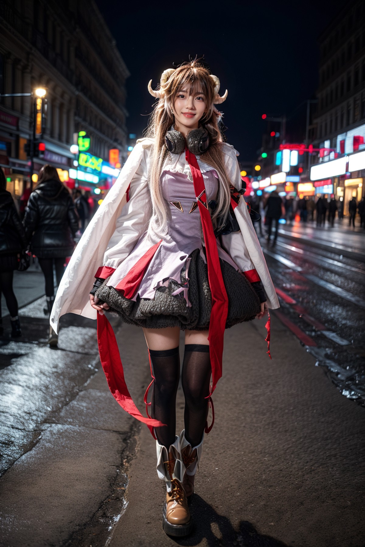 best quality,masterpiece,realistic,photorealistic,1girl,solo,smile,looking at viewer,standing,full body,eyjafjalla cosplay...